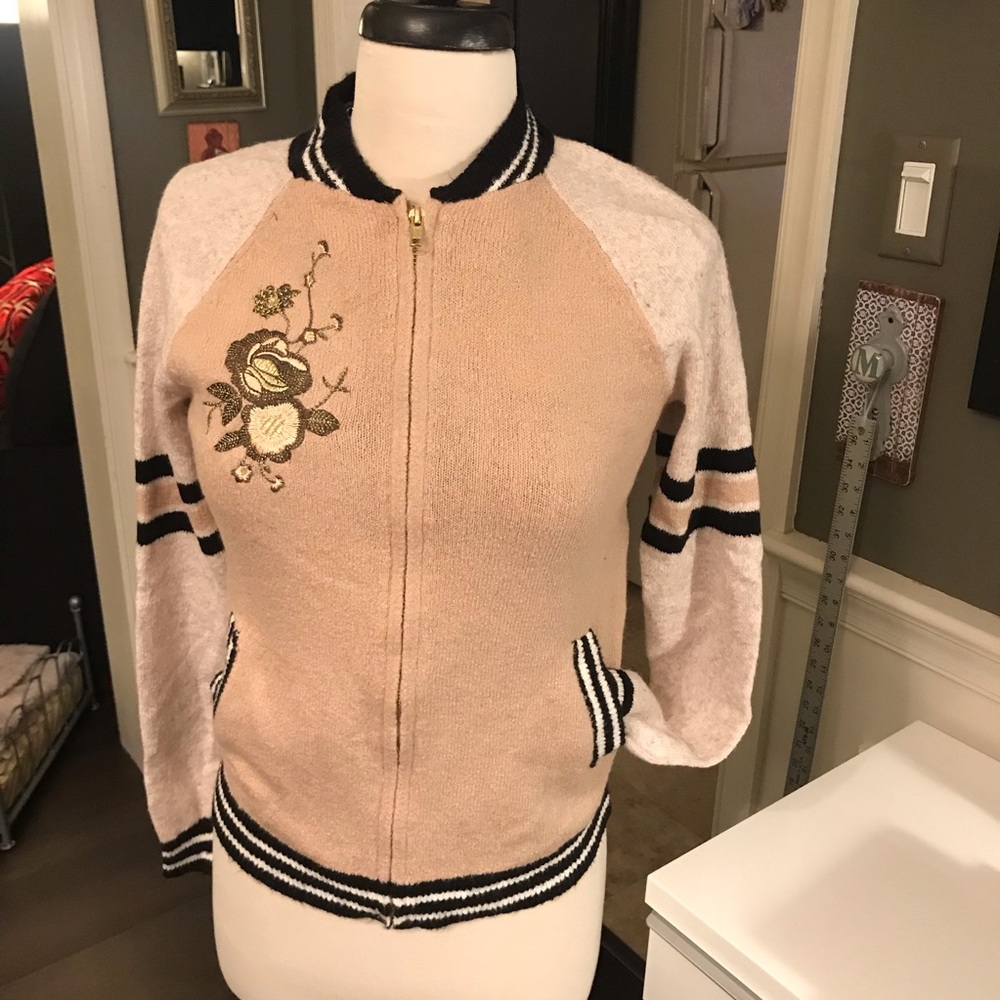 Mossimo cotton blend zip front cardigan xs